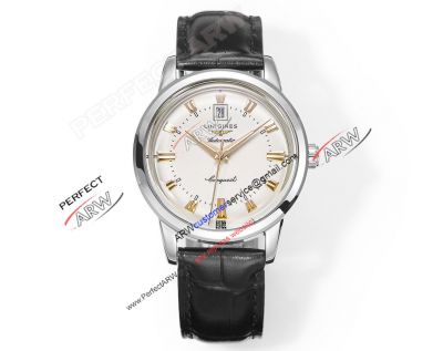 Swiss 9015 Longines Conquest Heritage White Dial SS Case Replica Watches 